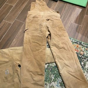 Men CARHART DUCK BIBS SZ L-XL 34x32